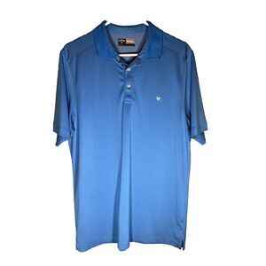 Callaway Mens Medium Opti-Dri Golf Polo Shirt Blue Performance Stretch